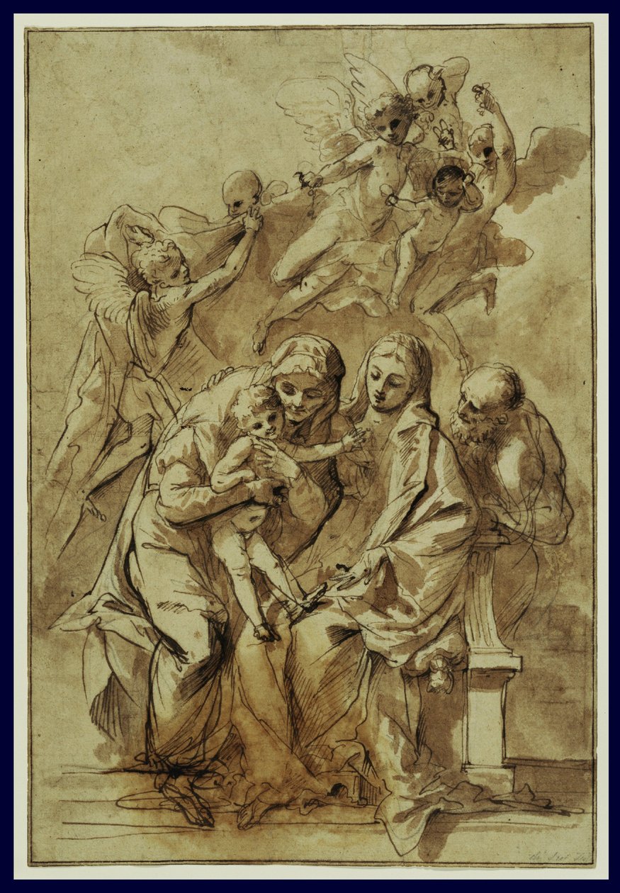 Aziz Anne ile Kutsal Aile by Pietro Testa