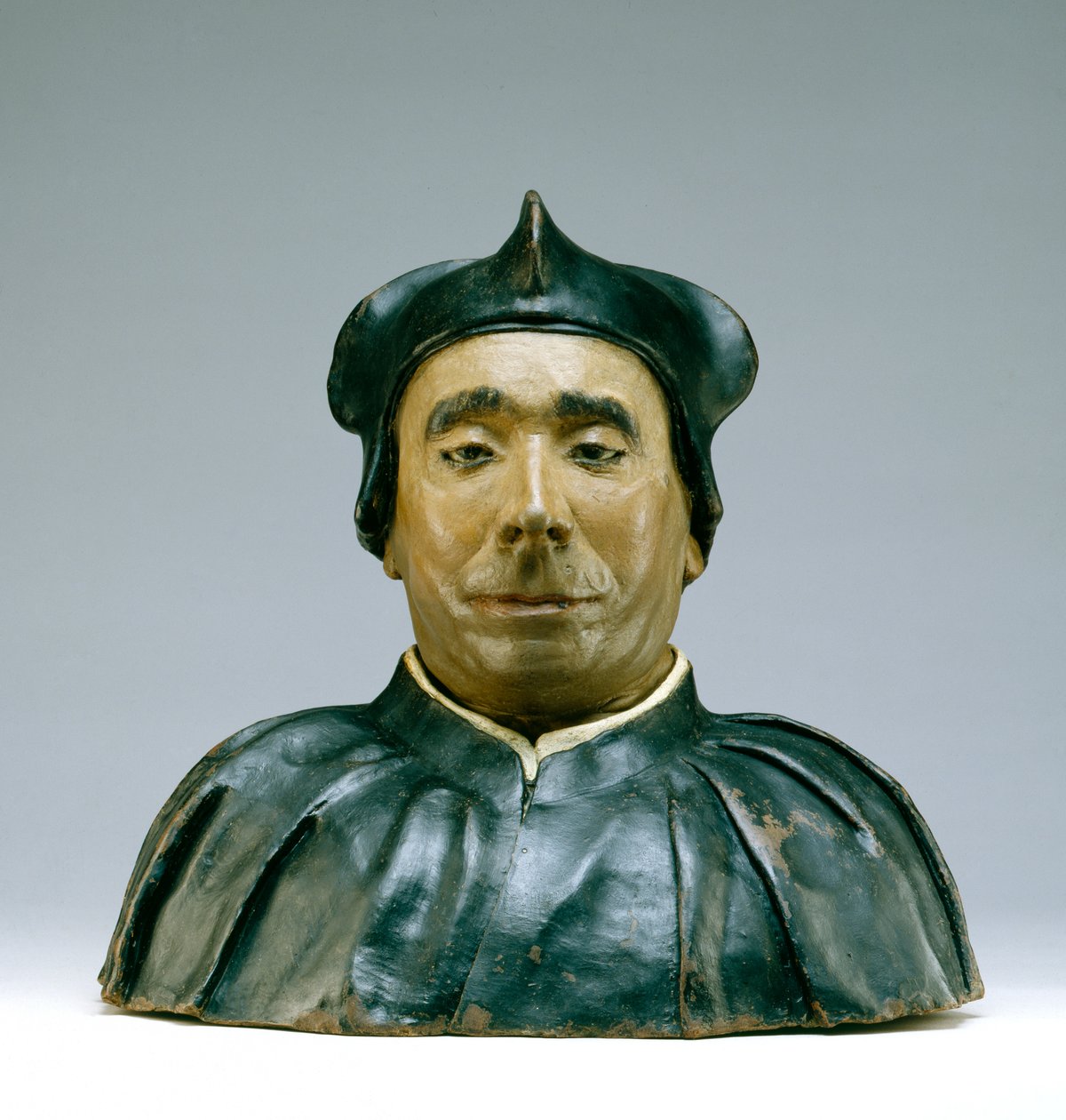 Bir Bilgin veya Rahip Büstü, 1545 (çok renkli pişmiş toprak) by Pietro Torrigiano
