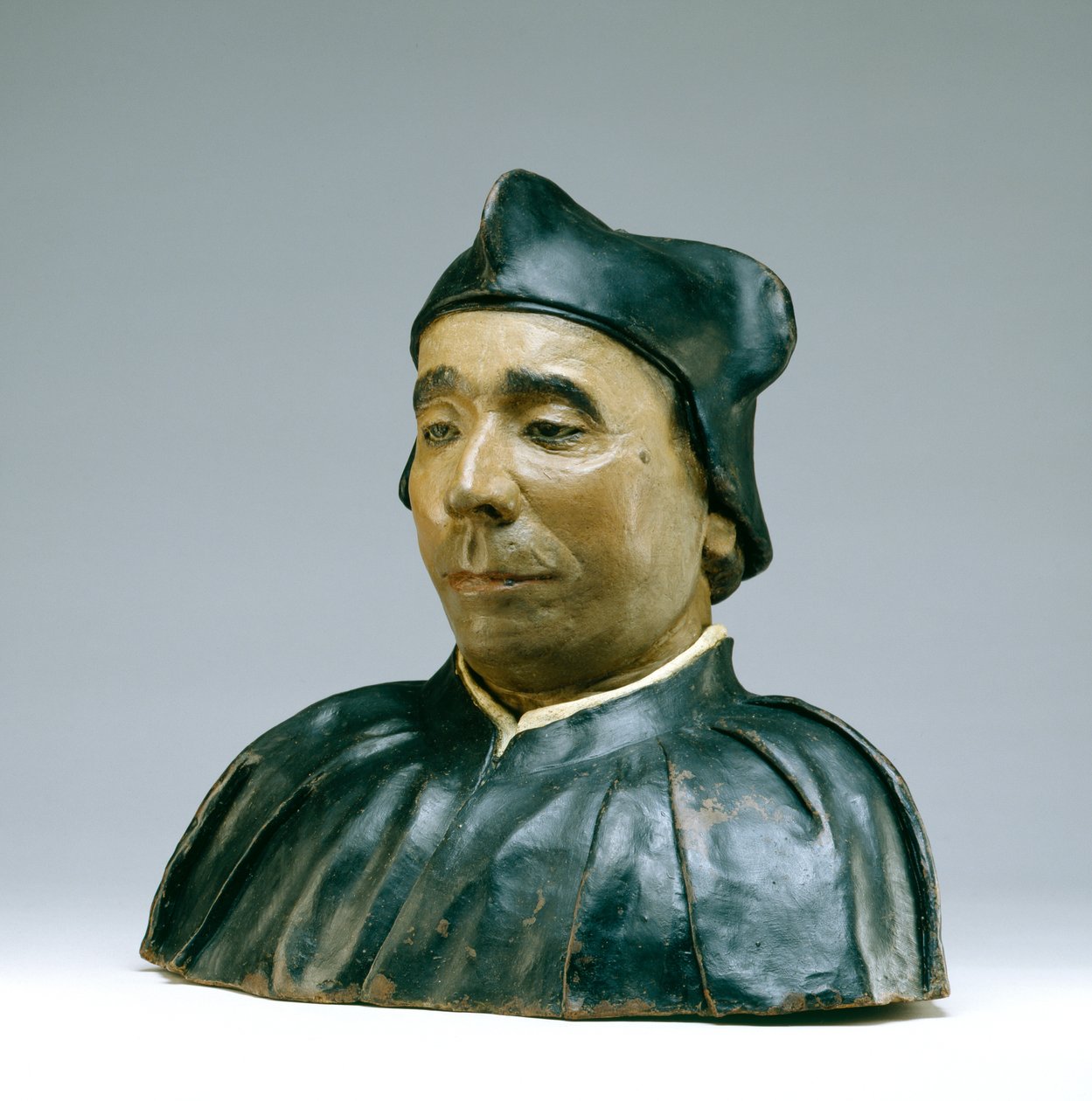 Bir Bilgin veya Rahip Büstü, 1545 (çok renkli pişmiş toprak) by Pietro Torrigiano