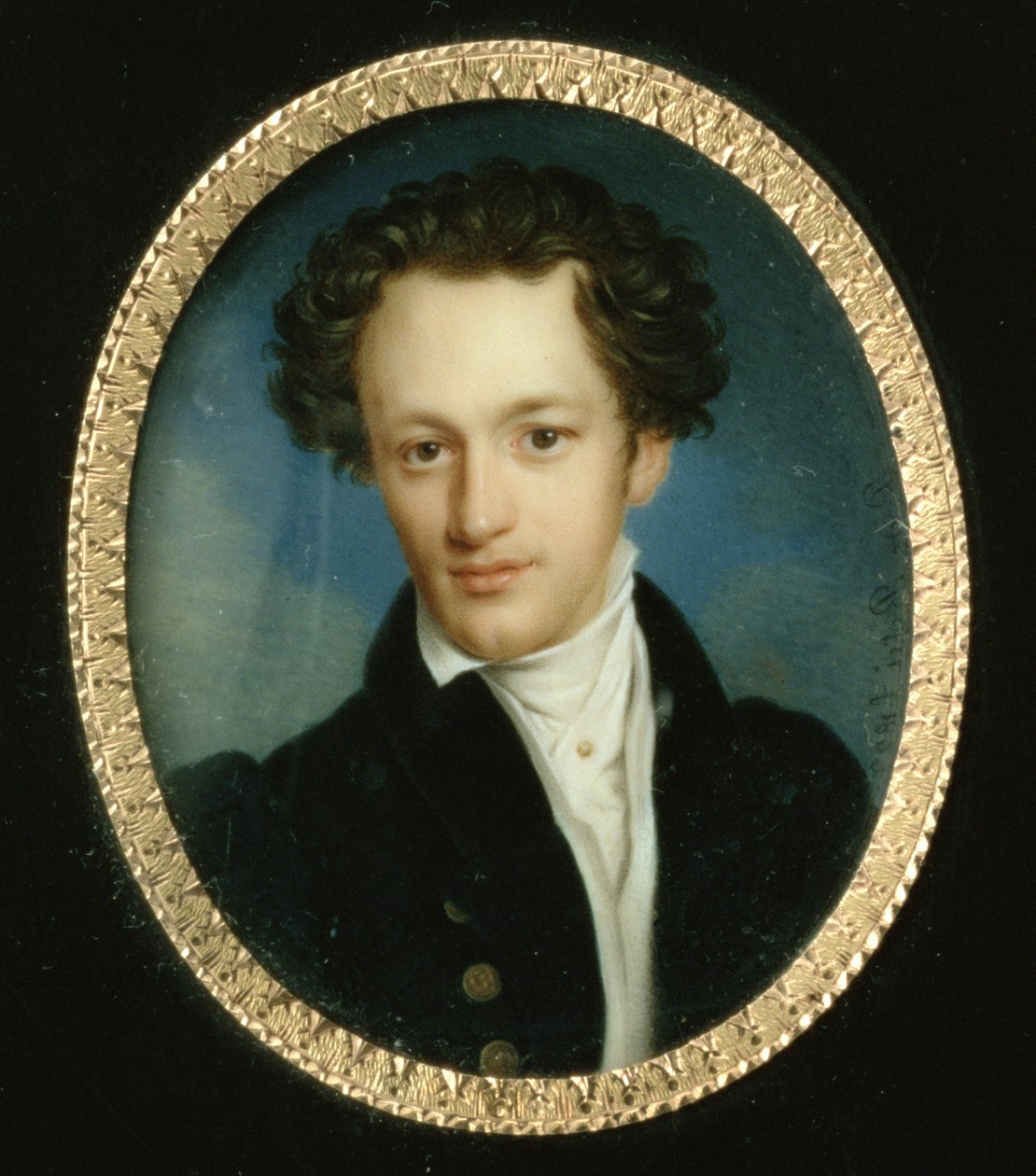 Mavi kuyruklu bilinmeyen bir adamın portresi, 1829 by Pietro de Rossi