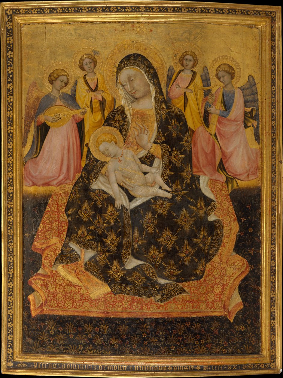 Madonna and Child with Angels, 1420 (ahşap üzerine tempera, altın zemin) by Pietro di Domenico da Montepulciano