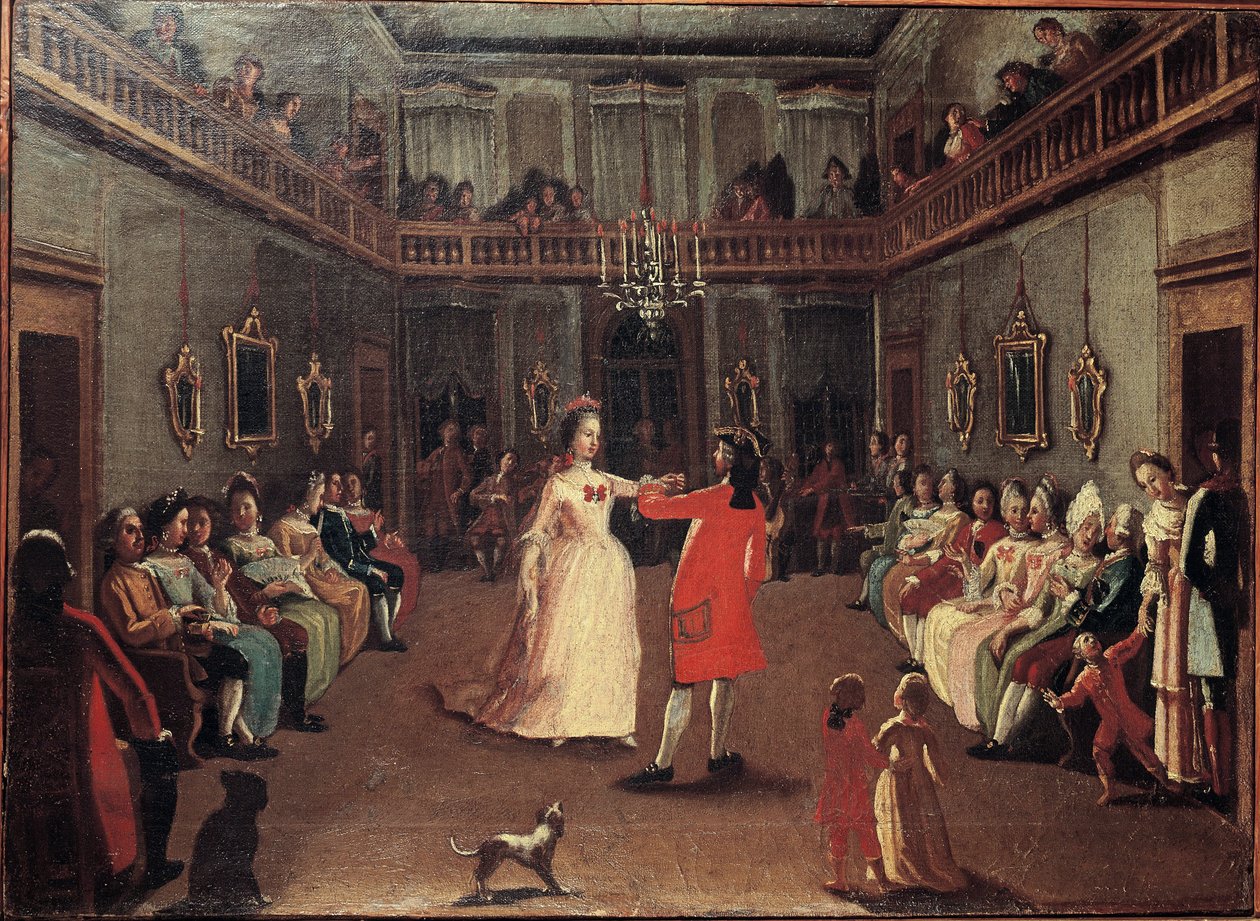 Topu Açmak - Topun açılması. Pietro Longhi okulunun resmi (1702-1785) by Pietro (school of) Longhi