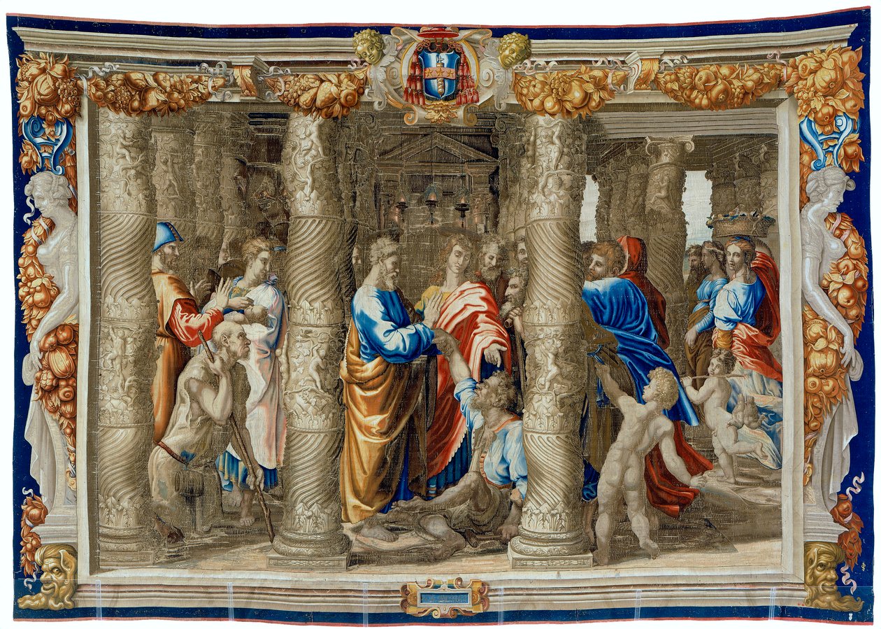 Sakatların İyileşmesini betimleyen on yedinci yüzyıl duvar halısı by Pietro 1579 1669 Fevère