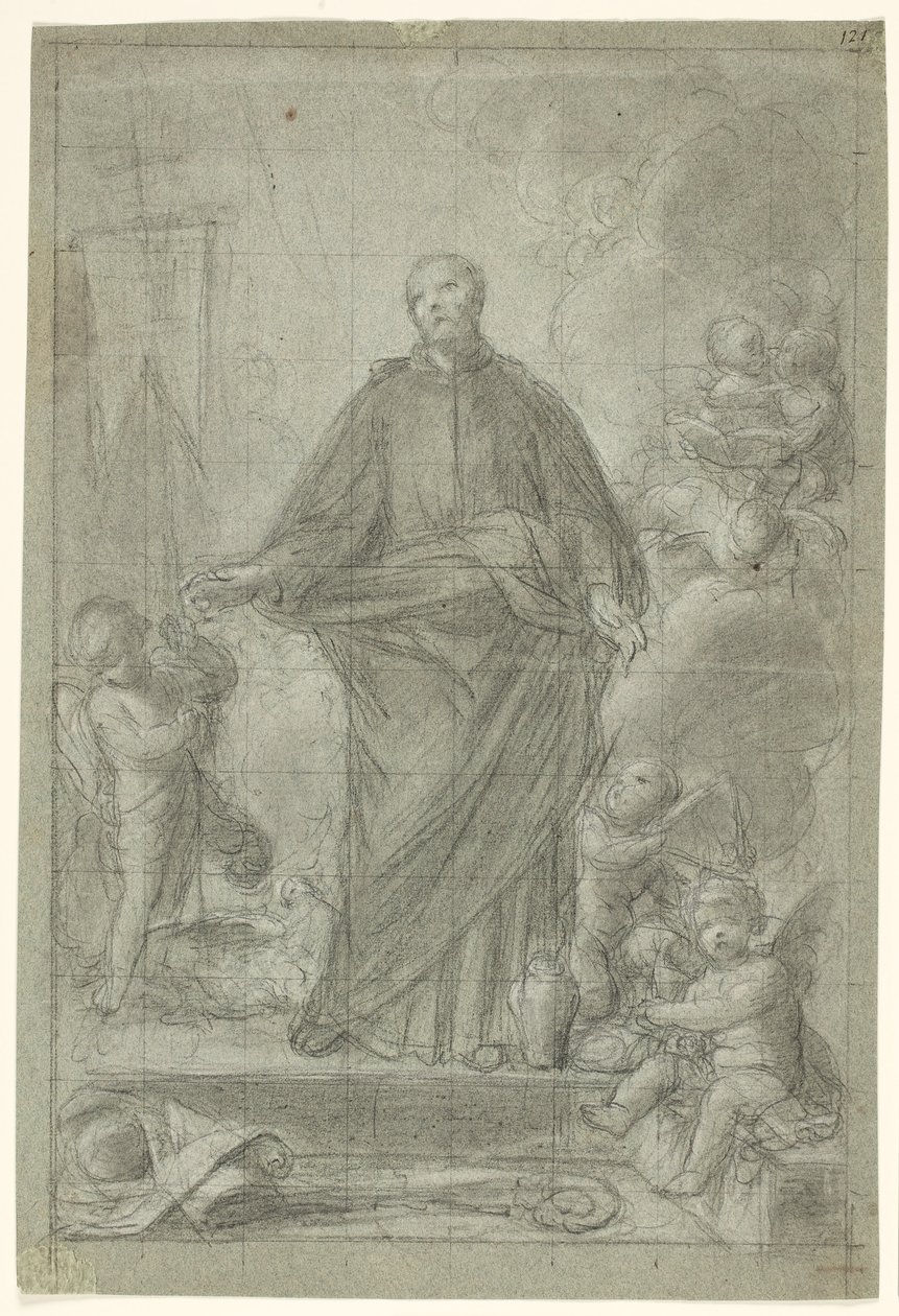 Putti ile çevrili Thiene St Cajetan (?) by Pietro Antonio de Pietri