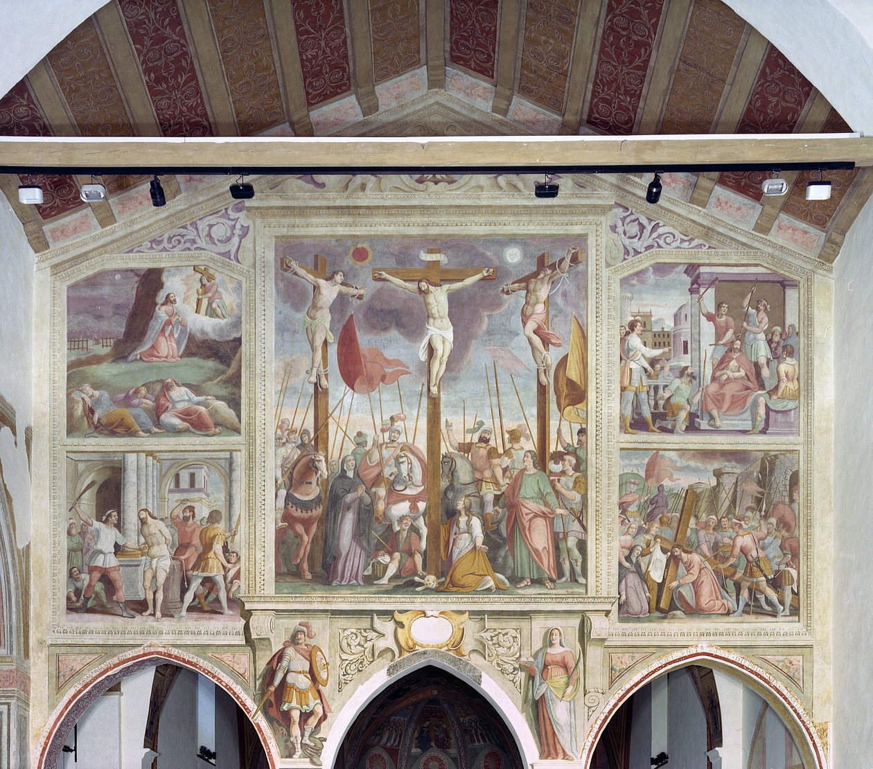 Tutku ve çarmıha gerilme sahneleri (fresk) by Pietro Baschenis