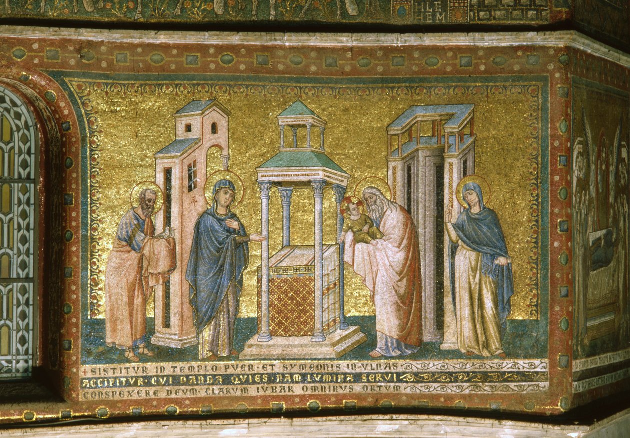 Tapınağa Sunum (mozaik) by Pietro Cavallini