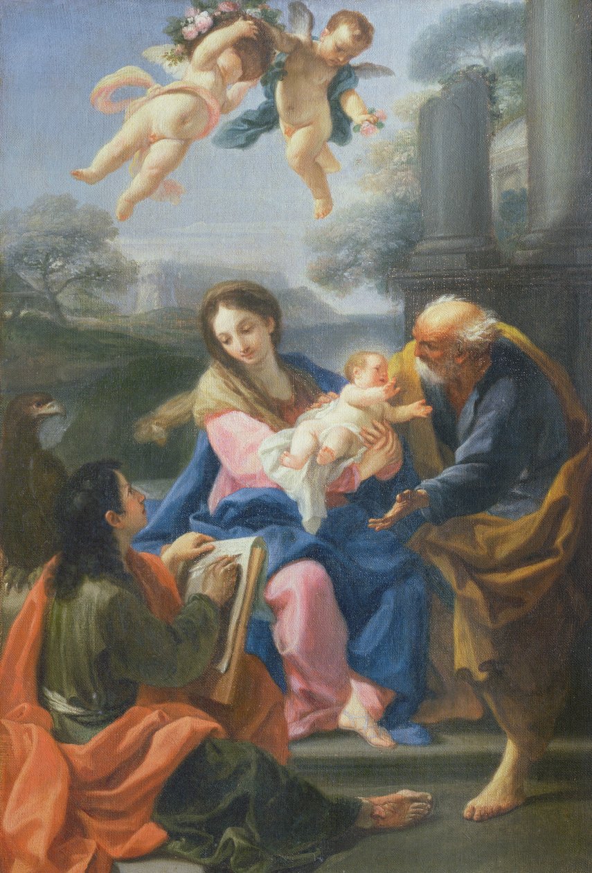 Sanatçı ile Kutsal Aile by Pietro De Pietri