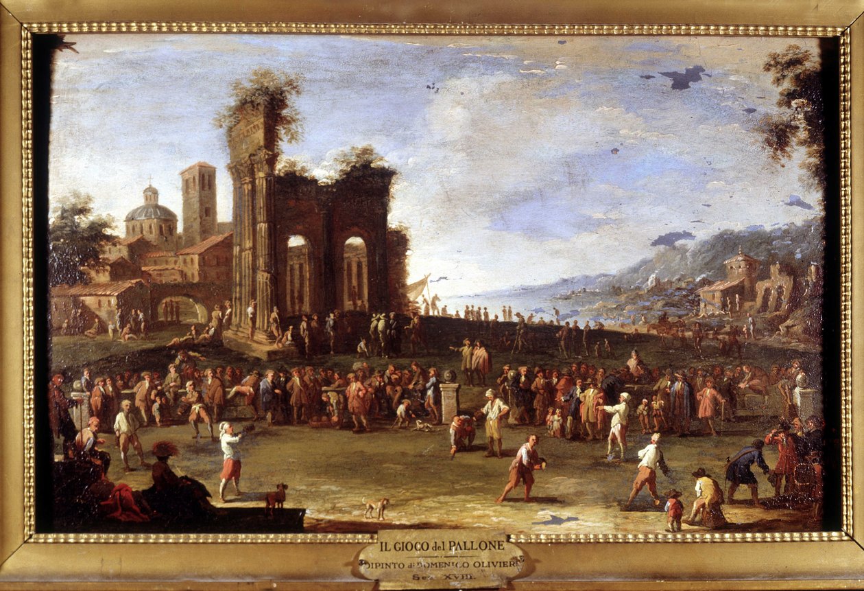 Top oyunu - Domenico Oliveri tarafından boyama. 18. yüzyıl. by Pietro Domenico Oliviero