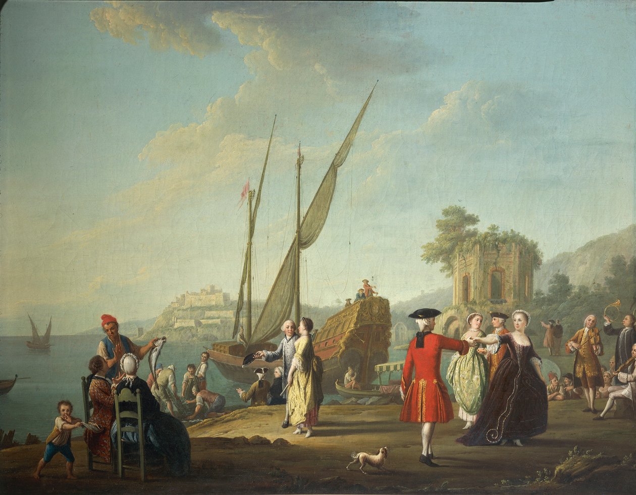 Baia'da Minuet, bugün Bacoli'nin (Napoli), Campi Flegrei bölgesinde, Pietro Fabris tarafından by Pietro Fabris