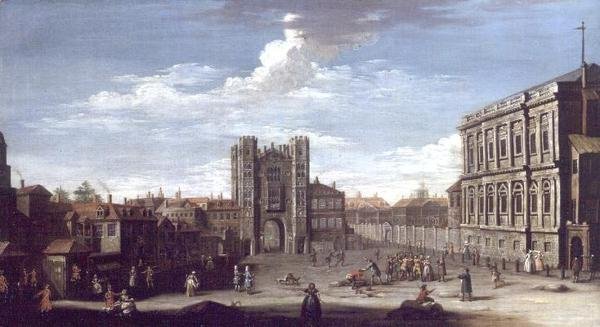 Eski Whitehall ve Özel Bahçeler by Pietro Fabris