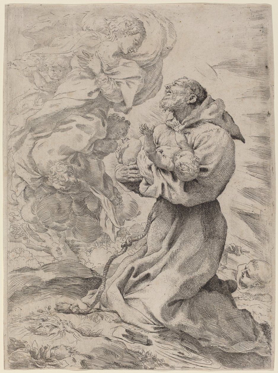 İsa Çocuk ile Aziz Francis by Pietro Faccini