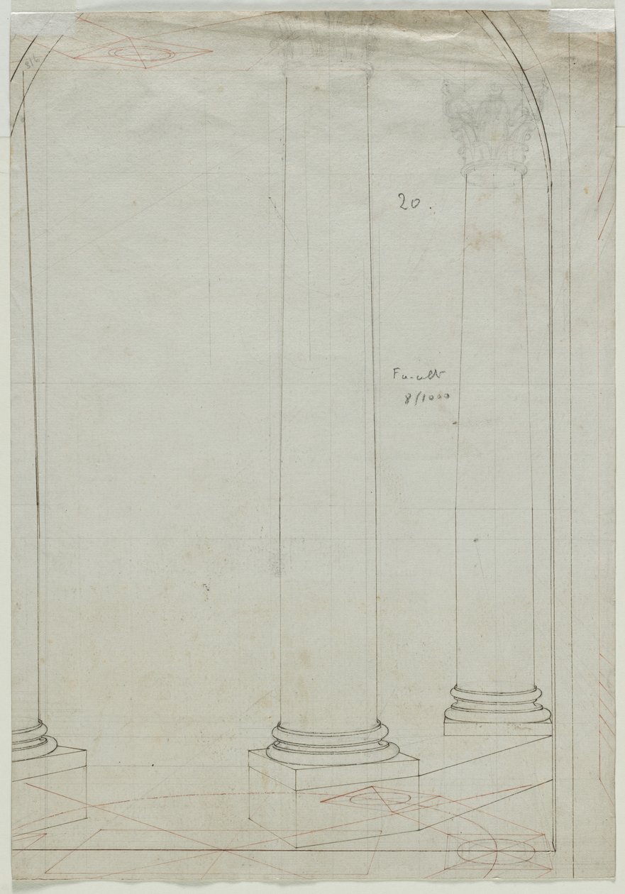 Sütunların Mimari Çizimi (verso) by Pietro Fancelli