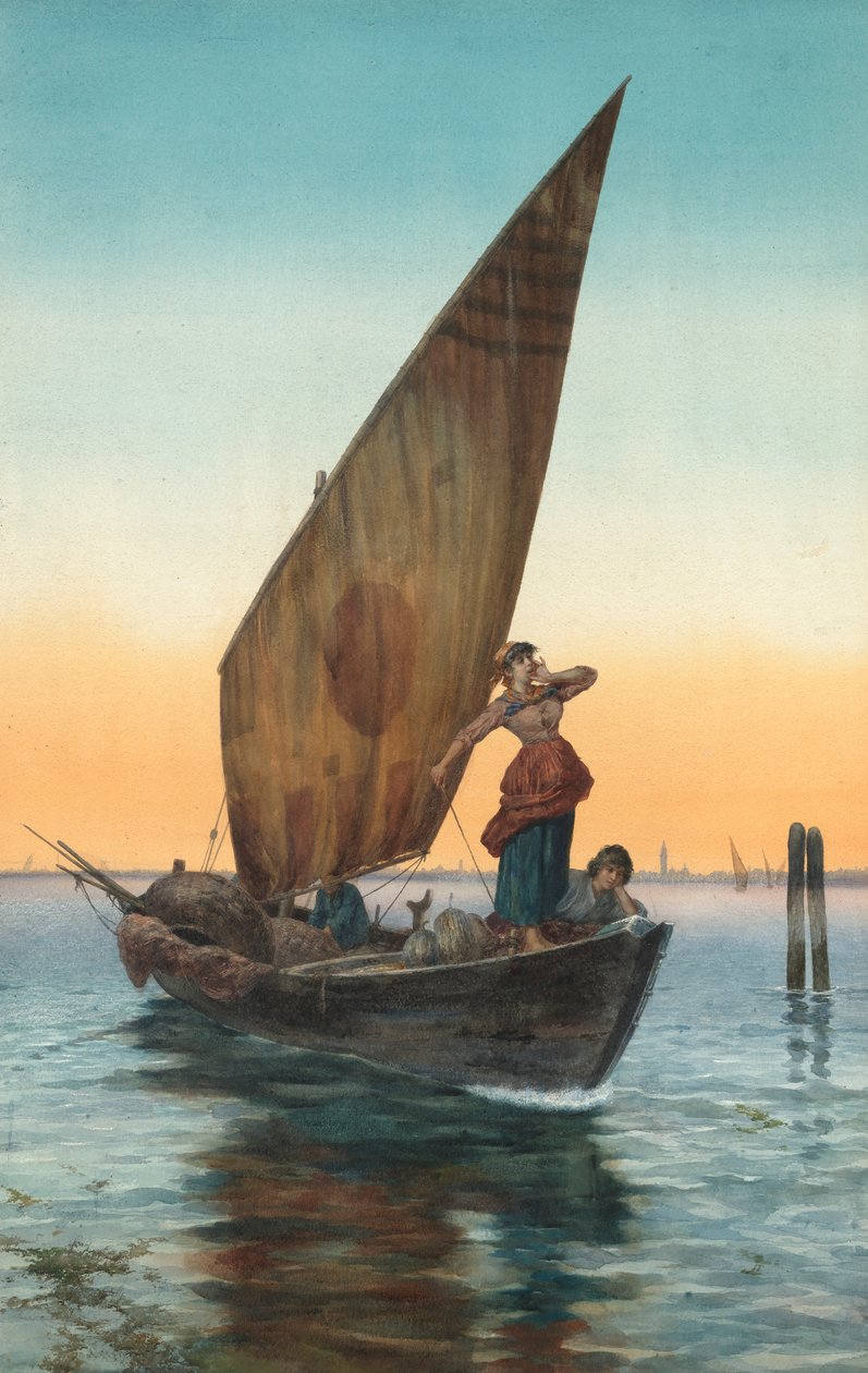 Büyük Kanal, Venedik, 19. yüzyıl sonu - 20. yüzyıl başı. by Pietro Gabrini