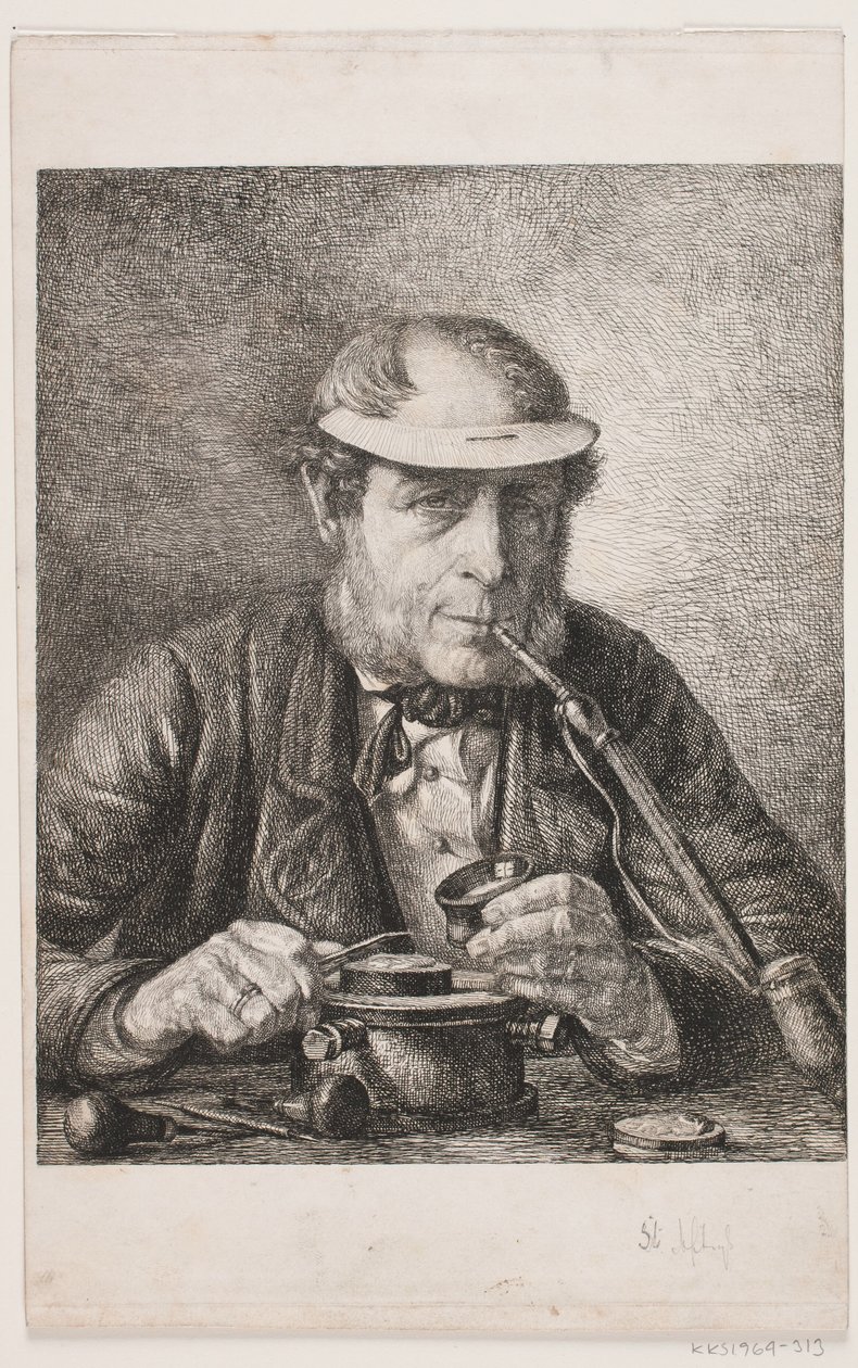 Sanatçının babası madalya sahibi F.C. Krohn by Pietro Købke Krohn