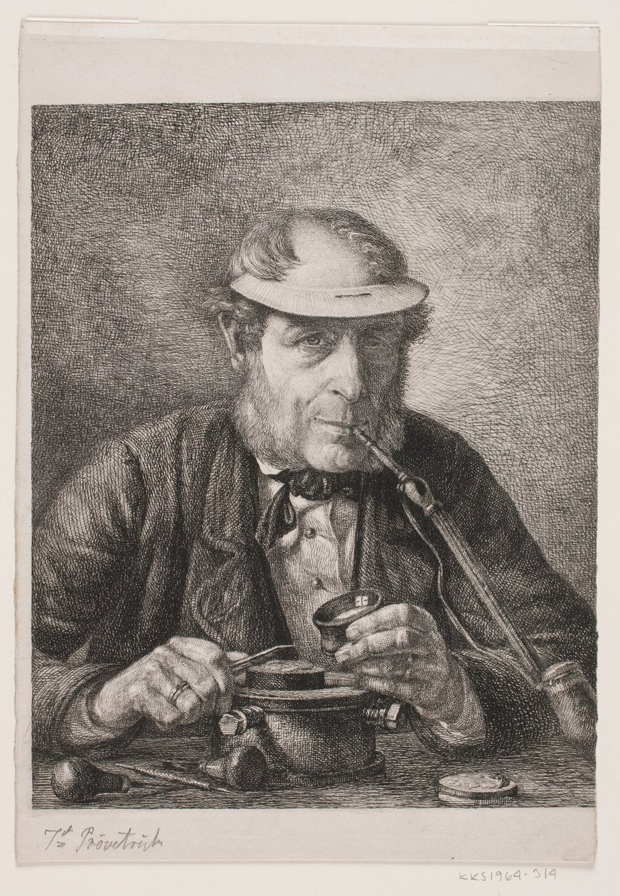 Sanatçının babası madalya sahibi F.C. Krohn by Pietro Købke Krohn