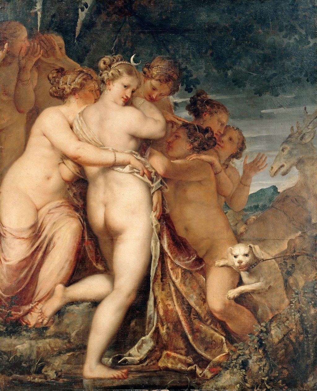 Diana ve Actaeon, yak. 1600. by Pietro Liberi
