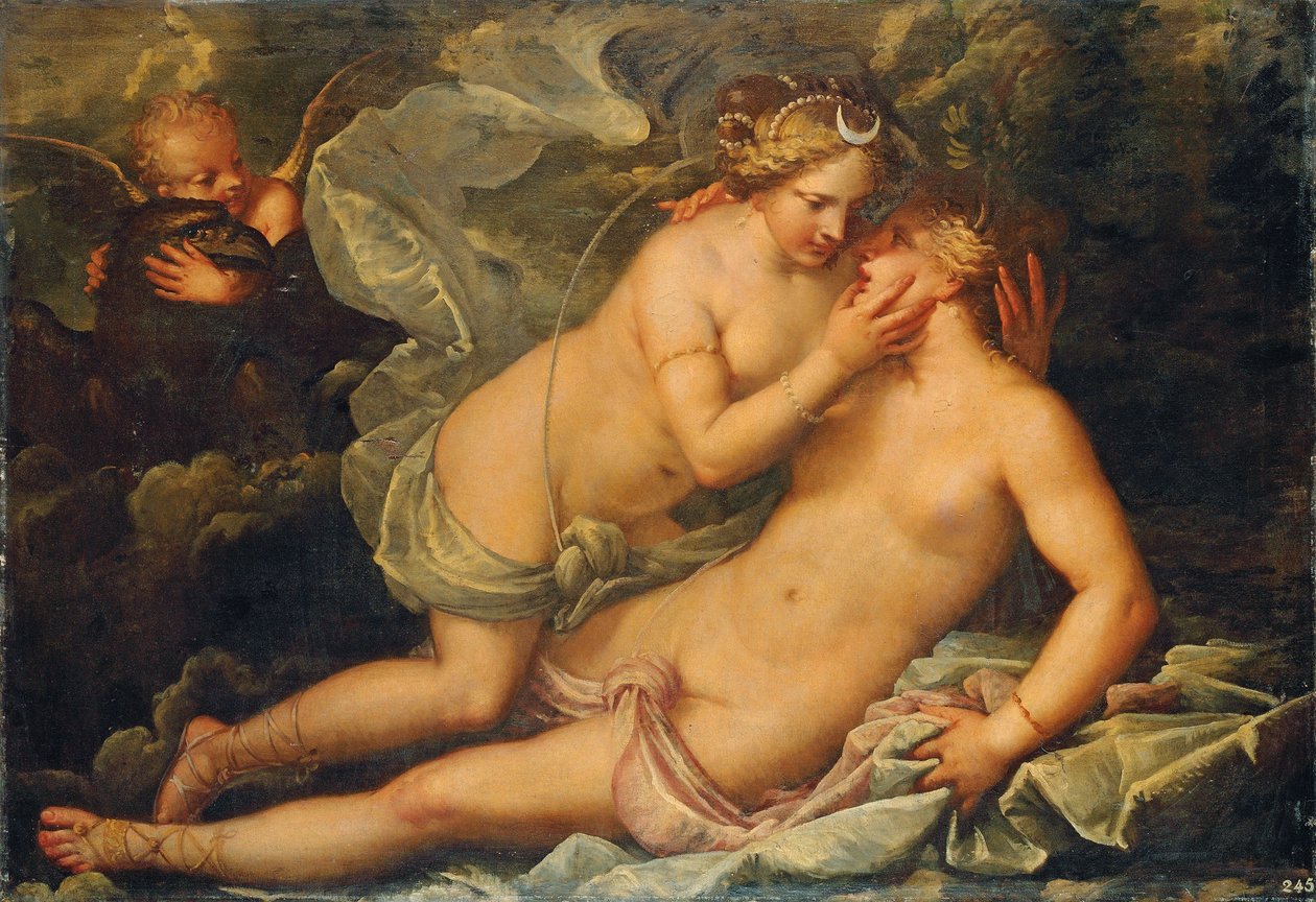 Diana ve perisi Callisto kılığında Jüpiter by Pietro Liberi