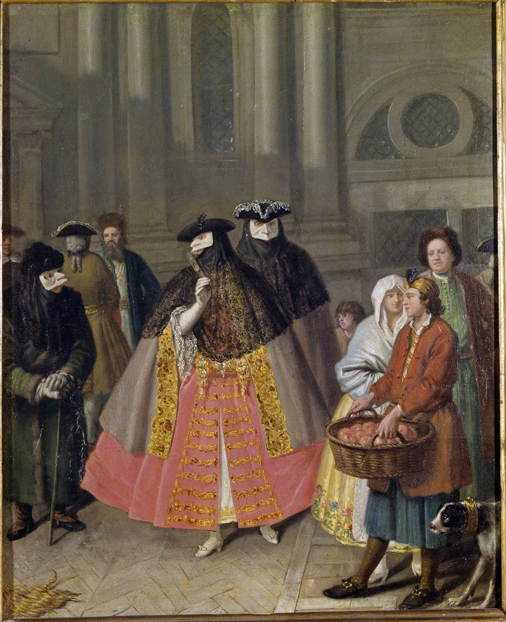 Maske veya Elma Satıcısı ile görüşme by Pietro Longhi