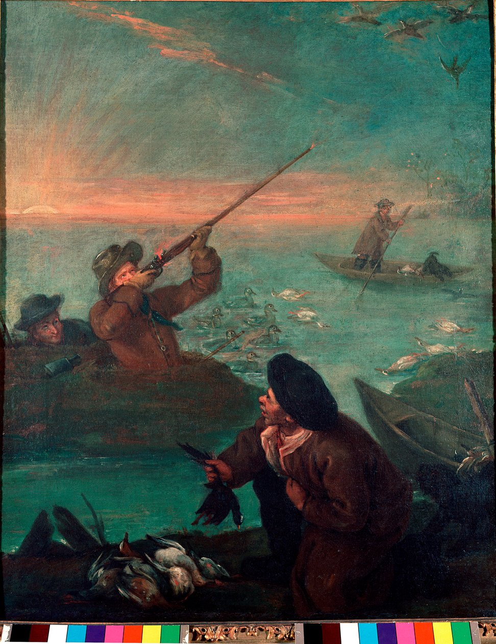 Gölde Ördek Avı Pietro Longhi (1702-1785) 1765-1770 Güneş Tablosu. 61x49,5 cm Venedik Pinacoteca Querini-Stampalia by Pietro Longhi