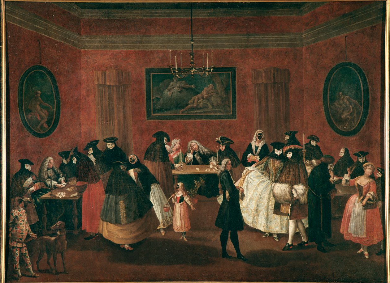 Il Ridotto (Fuaye) Tablo Pietro Longhi (1702-1785) 1750 Dim 96x131 cm Venedik, Ca 