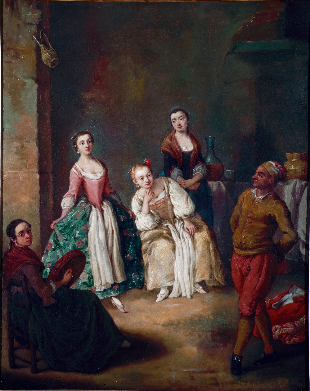 La forlane (La furlana), Venedik bölgesinin popüler bir dansı. Pietro Longhi (1702-1785) 1750 Sun tarafından tablo. 62x51 cm Ca 