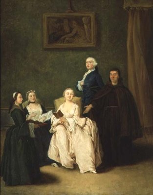 Keşiş Ziyareti (tuval üzerine yağlı boya) by Pietro Longhi