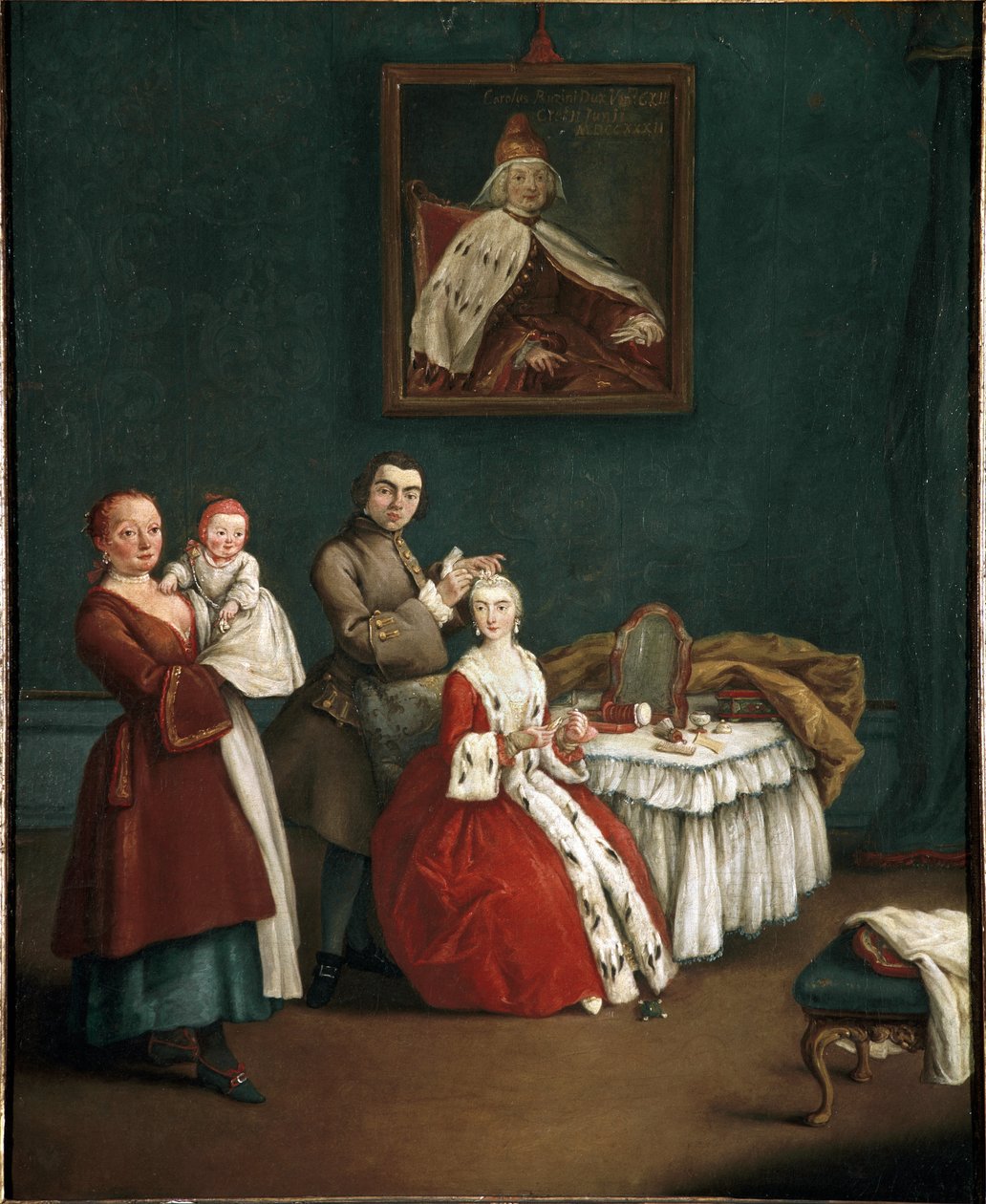 Kuaför (Kuaför) Tablo Pietro Longhi (1701-1785) 1760 Dim 63x51 cm Venedik, Ca 