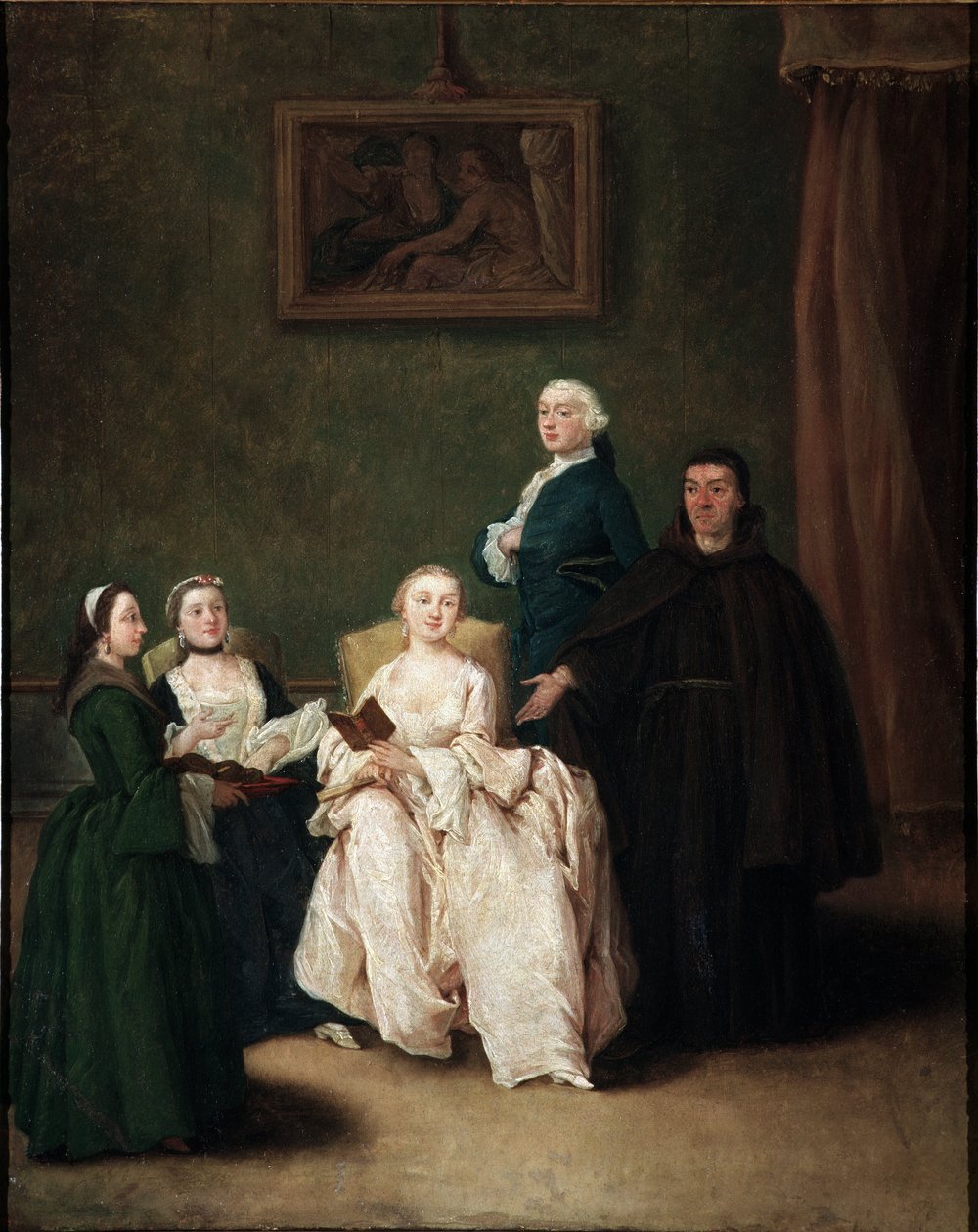 Keşişin aristokrat ailesini ziyareti Pietro Longhi