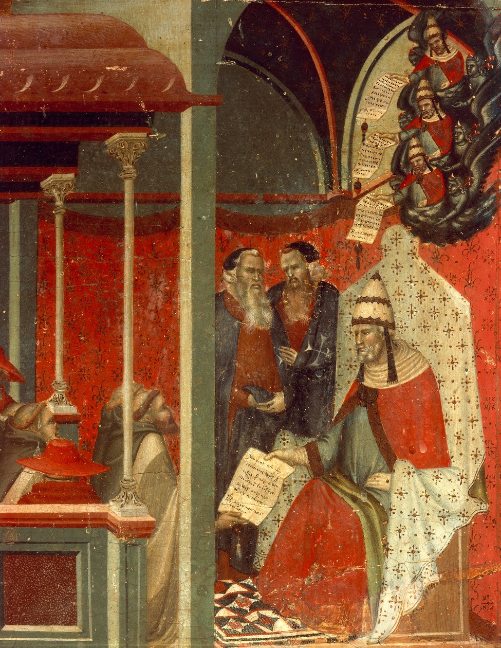 Honorius III, Karmelit kuralını onaylıyor, Pietro Lorenzetti (yaklaşık 1280-1348) tarafından Carmine için sunak predella