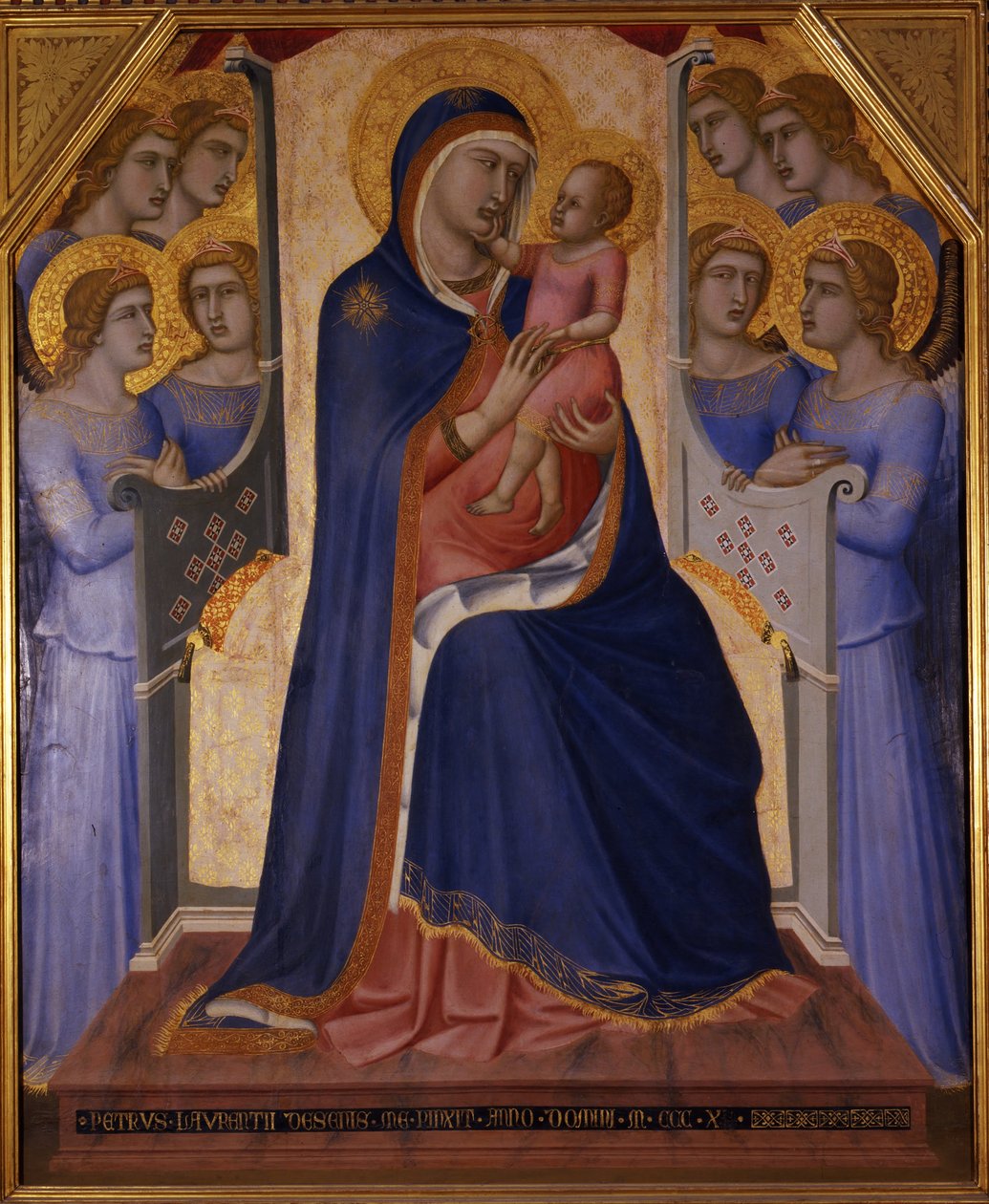 Madonna ve Melekler Tahtına Gelen Çocuk, 1340 by Pietro Lorenzetti