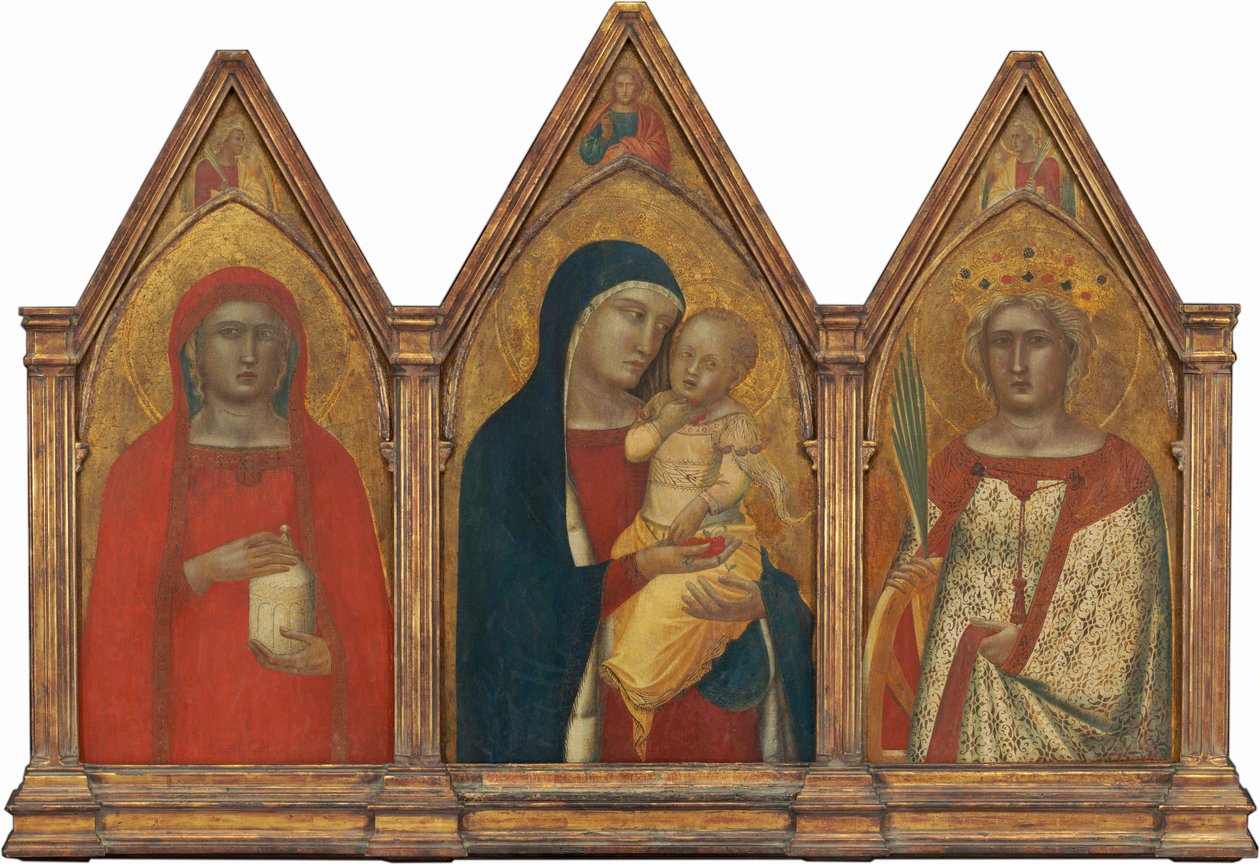 Nimet İsa ile Madonna ve Çocuk ve Aziz Mary Magdalene ve ..., muhtemelen 1340. by Pietro Lorenzetti