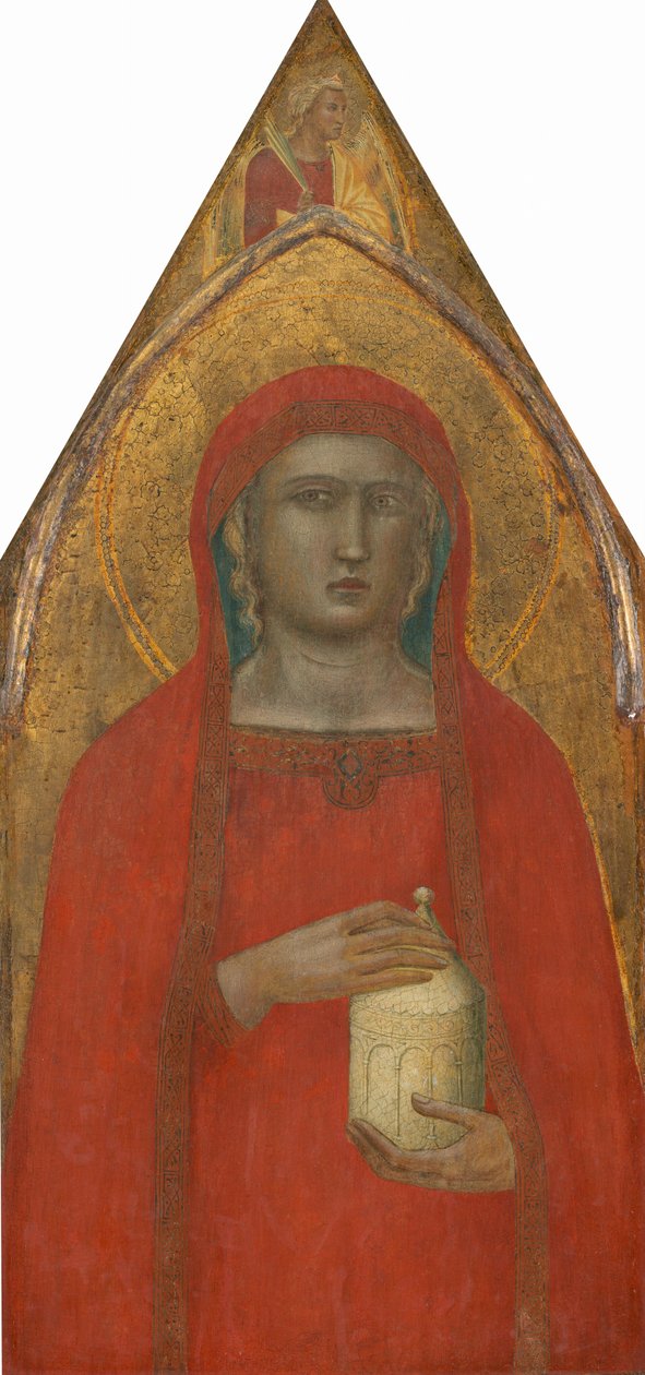 Bir Melek ile Aziz Mary Magdalene, [sol panel] by Pietro Lorenzetti