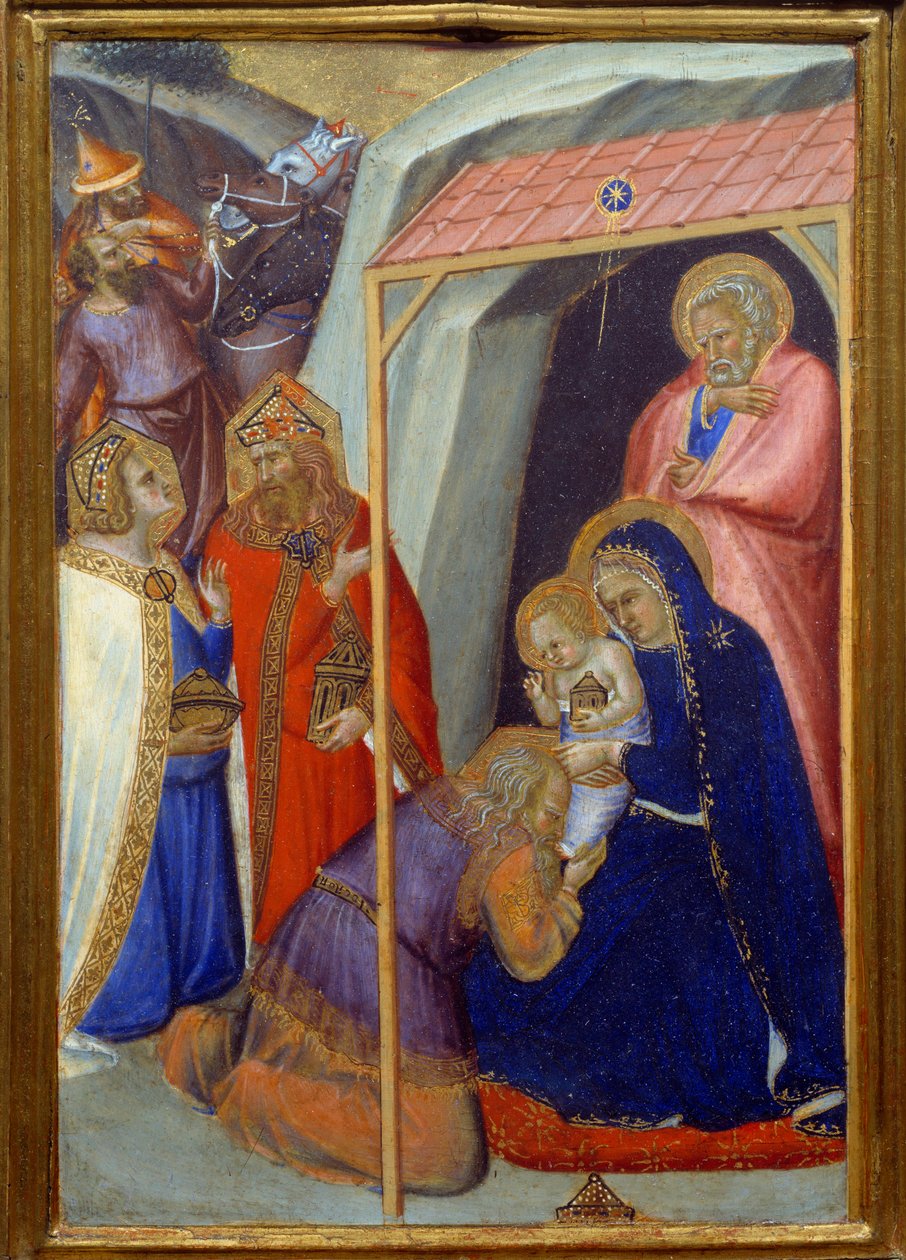 Pietro Lorenzetti (1280-1348) tarafından Ahşap Üzerindeki Detrempe Magi