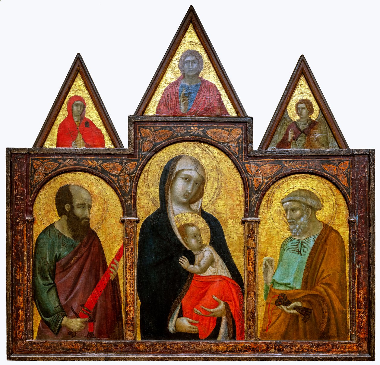 Aziz Paul ve Peter ile Bakire ve Çocuk, 1310-20 by Pietro Lorenzetti
