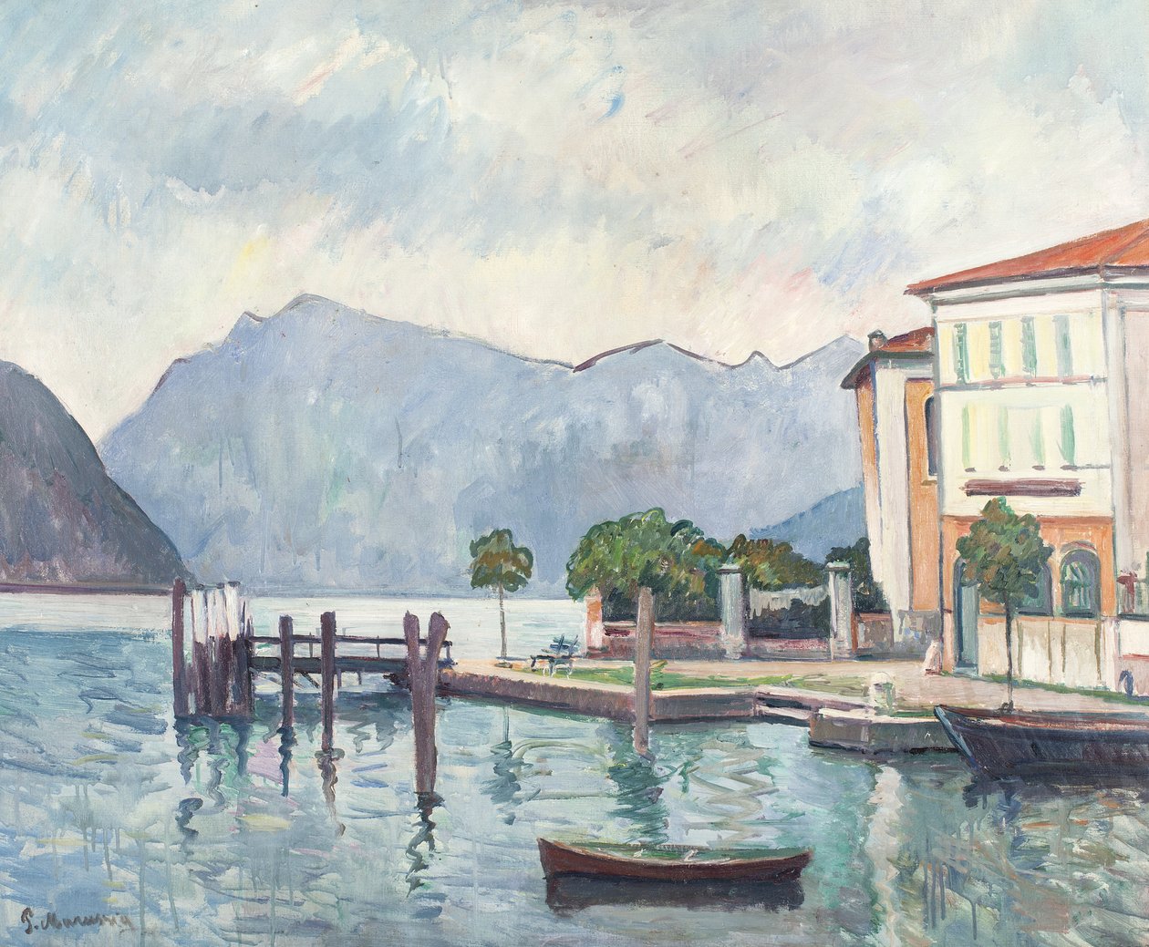 Iseo Gölü, 1932 by Pietro Marussig