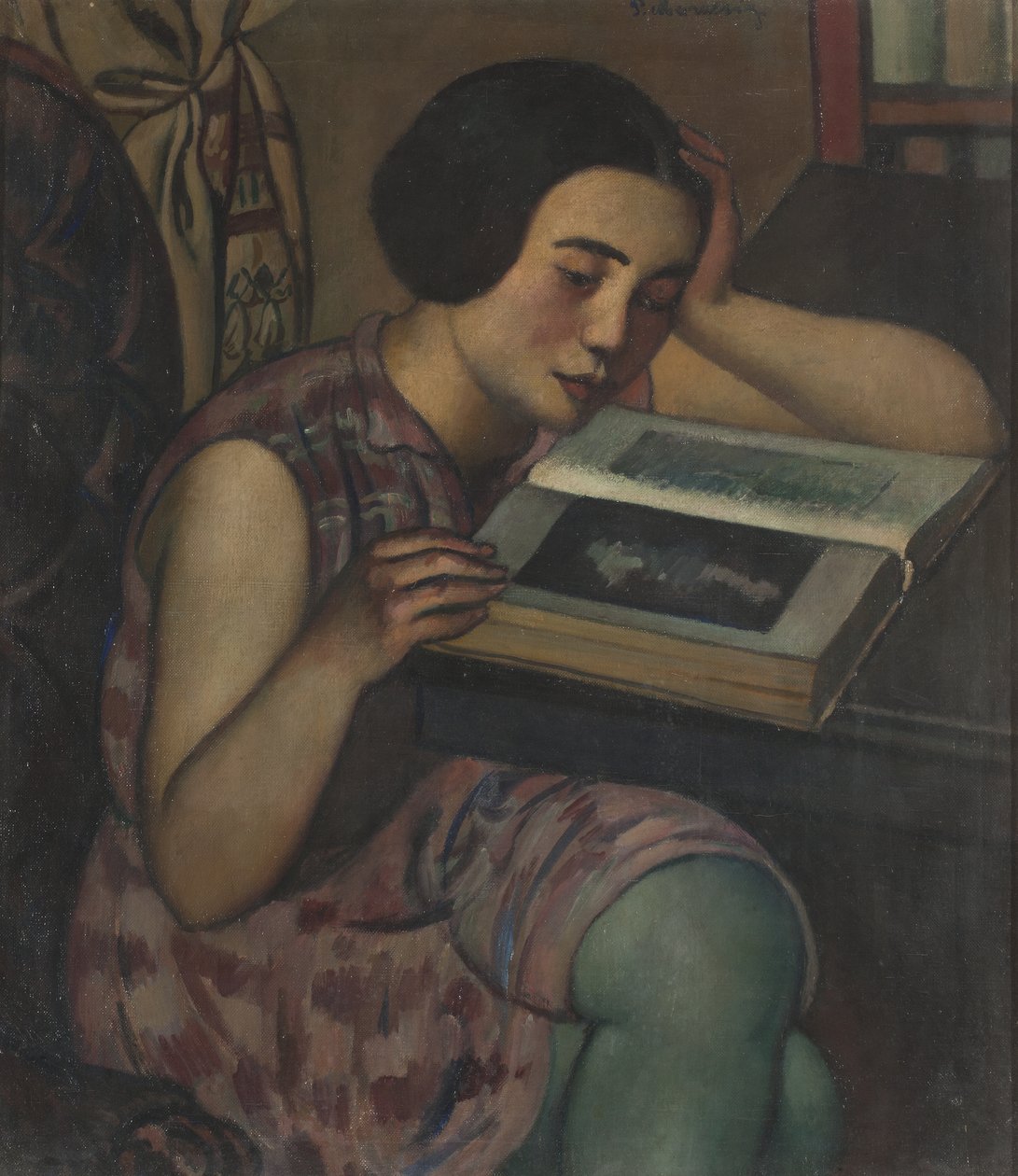 Genç kız okuma, 1928 by Pietro Marussig