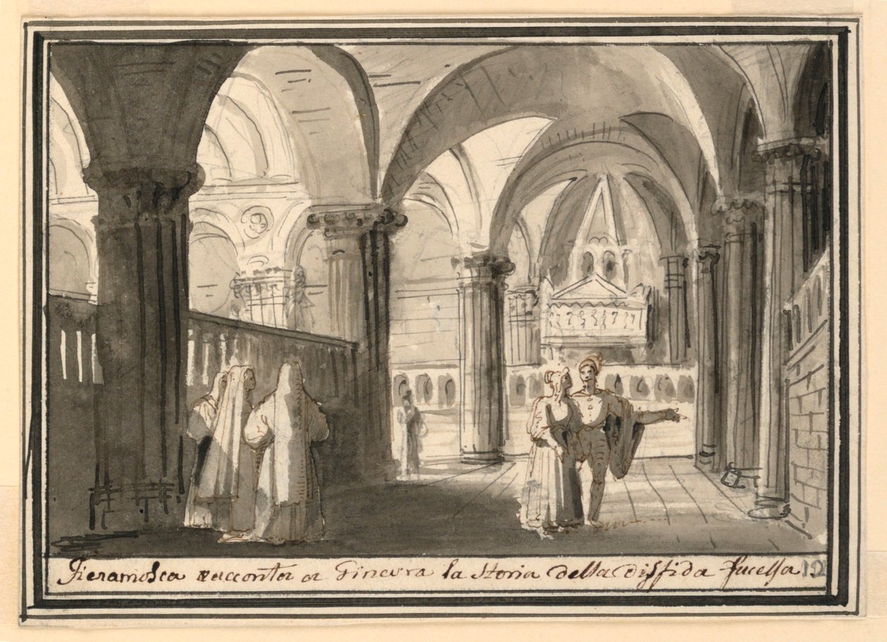 Sahne Tasarımı, Kilise İçi by Pietro Narducci