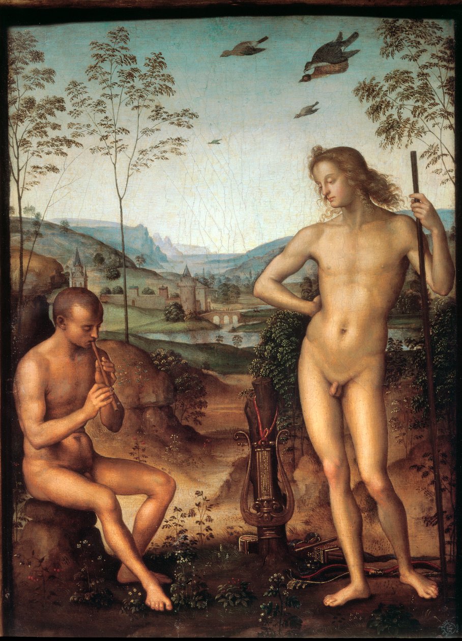 Apollon ve Marsyas by Pietro Perugino