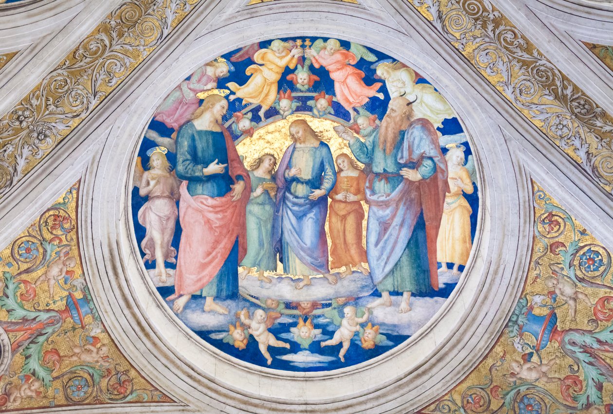 Şeytan tarafından ayartılan Mesih by Pietro Perugino