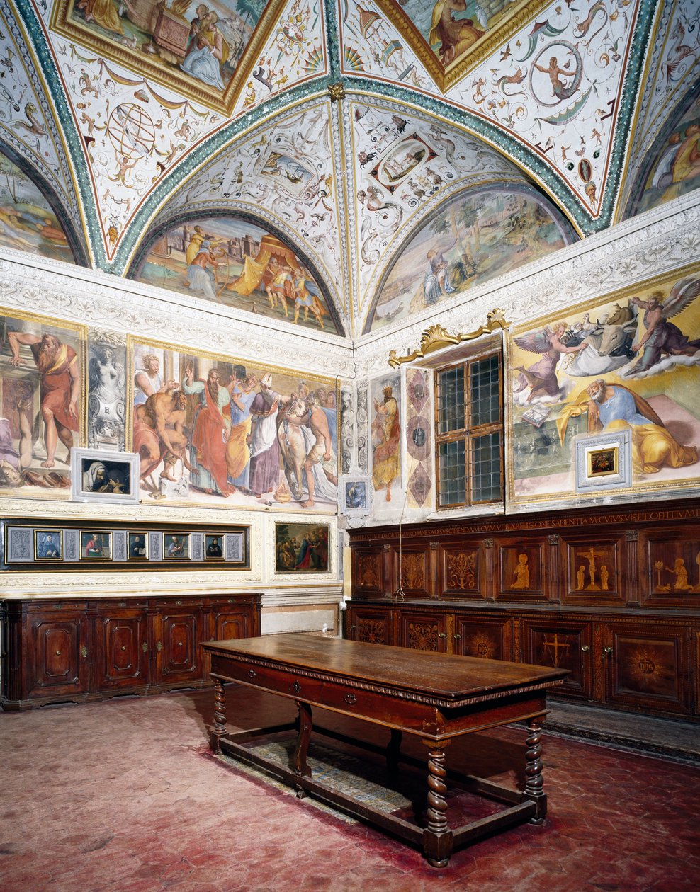 Perugino panelleri, Aziz Petrus Bazilikası, Perugia, Umbria, İtalya ile kutsallığa bir bakış by Pietro Perugino