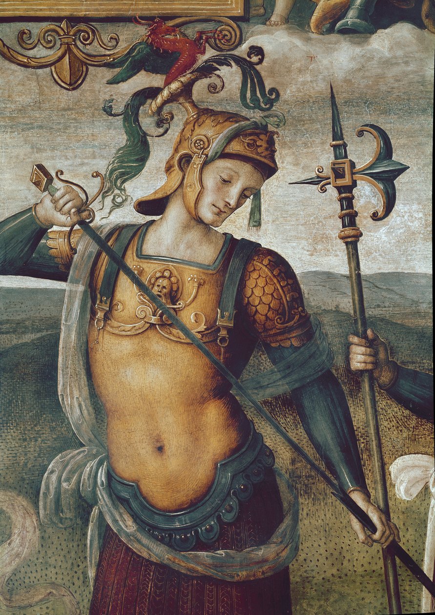 Spartalı I. Leonidas (MÖ 540-480), Lacedemonianların kralı. Pietro Vannucci dit il Perugino