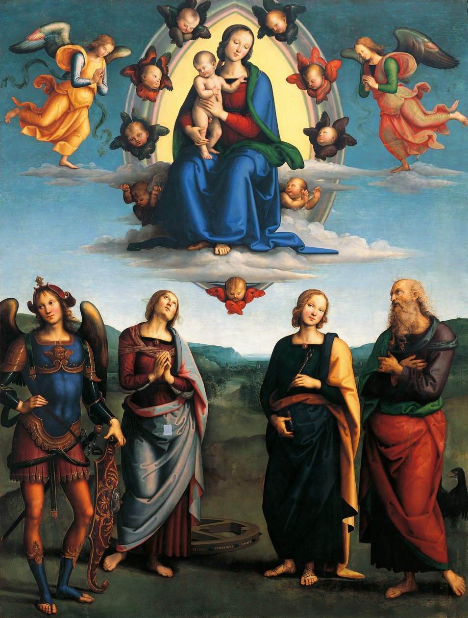 Madonna in Glory, yaklaşık 1500-1501, Pietro Perugino (yaklaşık 1450-1523), ahşap üzerine yağlı boya, 330x265 cm. by Pietro Perugino