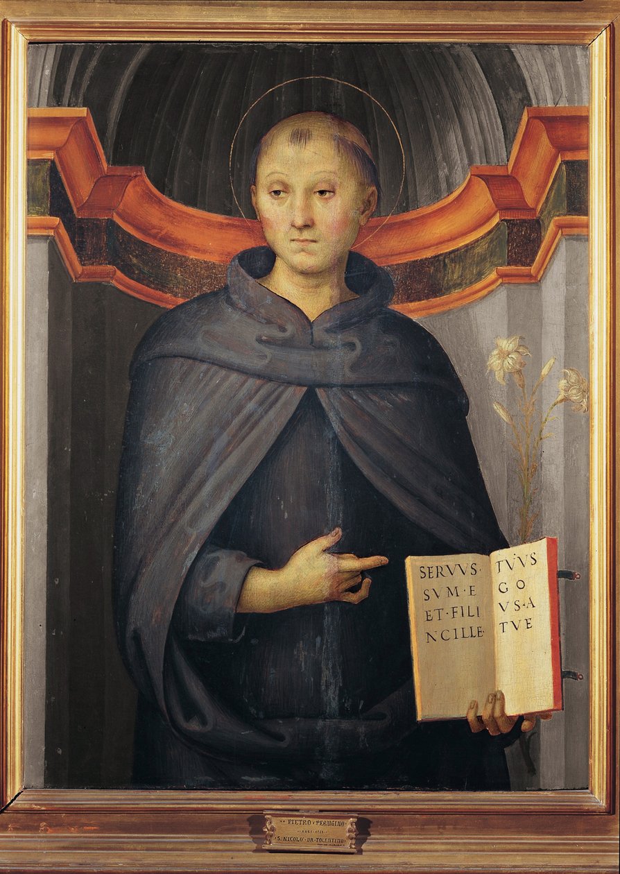 Nicolas de Tolentino (1245-1305) - Tolentino par Perugino Aziz Nikolaos (yaklaşık 1450-1523). Tuval üzerine yağlı boya, ebat : 79x62, , Palazzo Barberini, Roma by Pietro Perugino