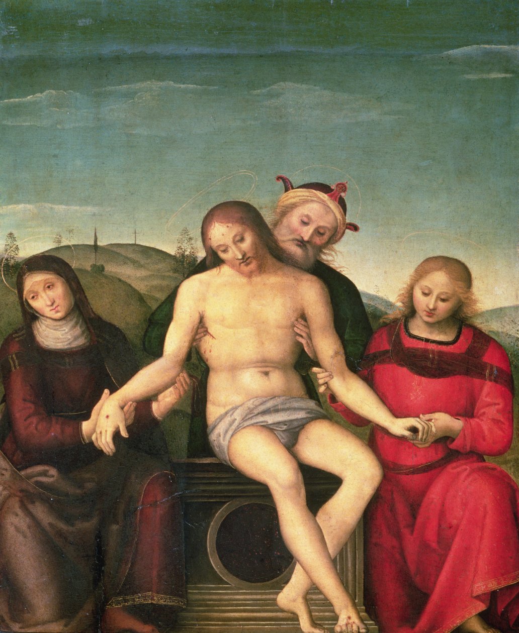Pieta, 1497 (panelde tempera ve yağ) by Pietro Perugino