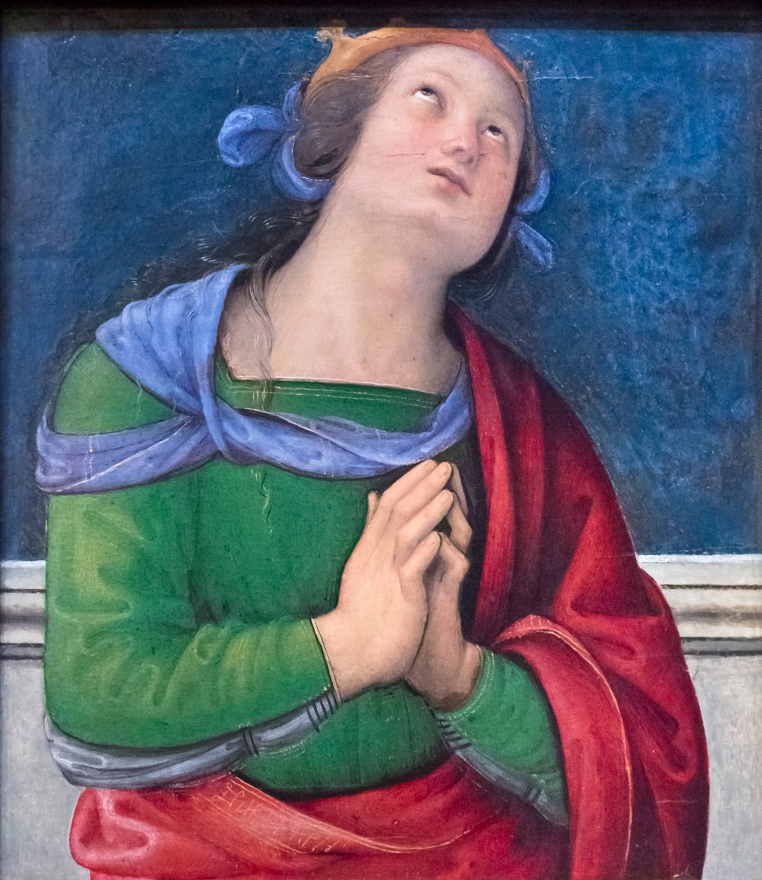 Aziz Flavia (ahşap üzerine yağlı boya) by Pietro Perugino