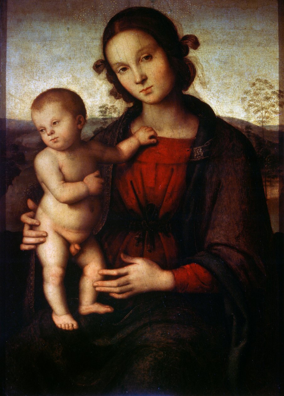 Bakire ve Çocuk, 15. yüzyılın sonları veya 16. yüzyılın başlarında by Pietro Perugino