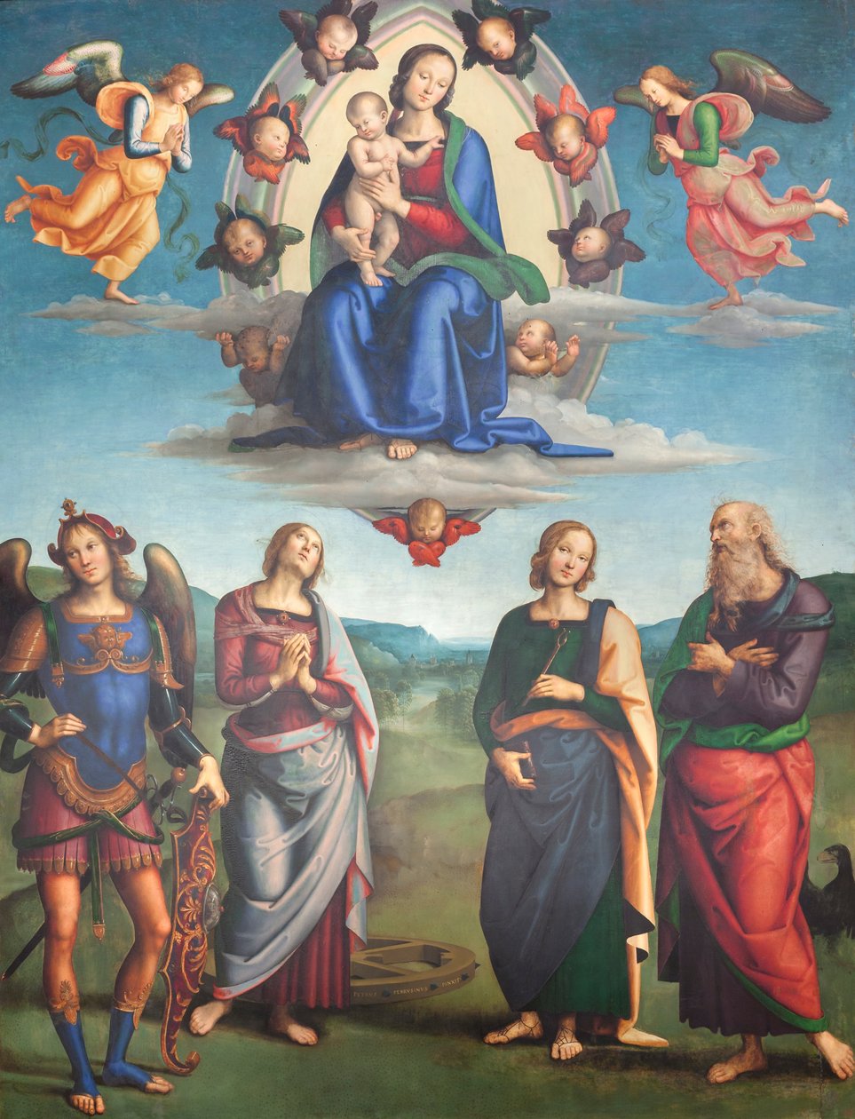 azizlerle görkem içinde çocuklu bakire by Pietro Perugino