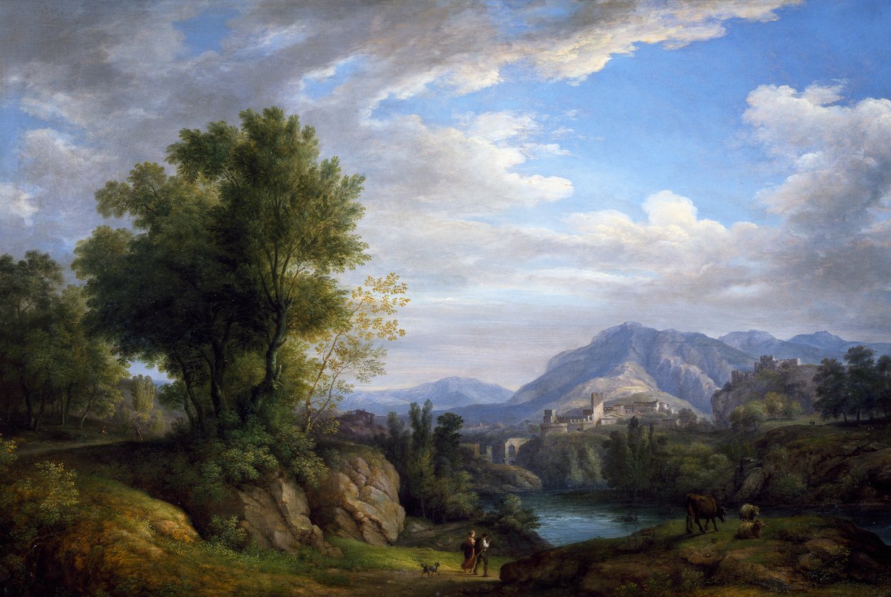 Manzara, Pietro Ronzoni (1781-1861), tuval üzerine yağlı boya by Pietro Ronzoni