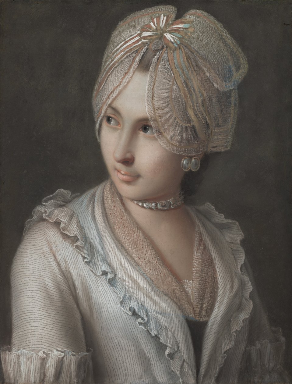 Dantel Kaplı Zarif Bir Genç Bayan by Pietro Antonio Rotari