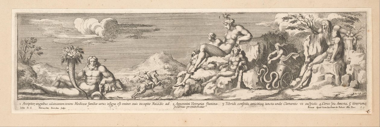 Roma ve Floransa arasındaki rotanın alegorisi İmparator Konstantin Tarihi (dizi başlığı) by Pietro Sante Bartoli